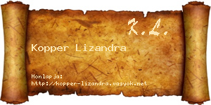 Kopper Lizandra névjegykártya